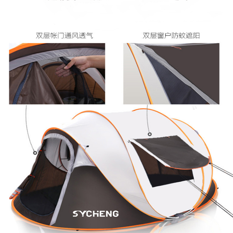 SYCHENG camping pop up tent  Family Size 5-8 person high quality automatic pop-up outdoor waterproof UV proof sunshade Double Layer camping tent tent house