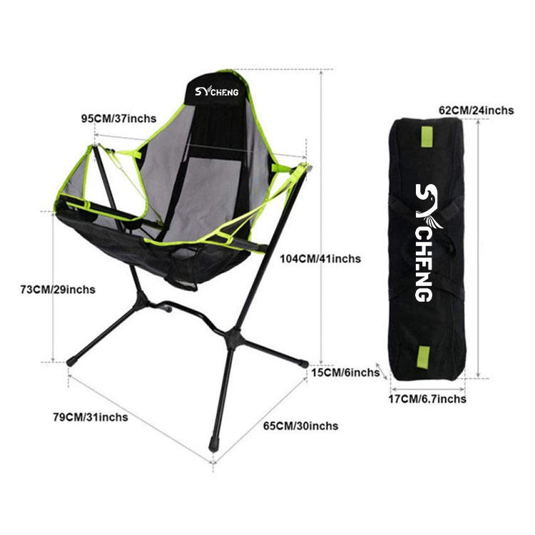 SYCHENG Reclining Camp Chair | Luxury Recliner for Maximum Camping Comfort and Stargazing (2023), Black Pearl