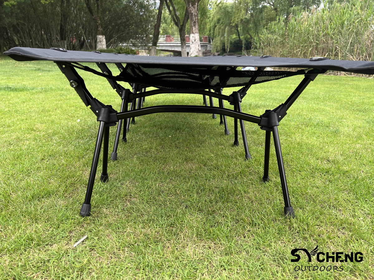 SYCHENG Camping Cot with Leg Extenders Portable Folding Bed for Adults Support 440 Lbs Lightweight Height Adjustable Sleeping Cots Tent,Outdoor,Hiking,Travel,Beach,Office Nap