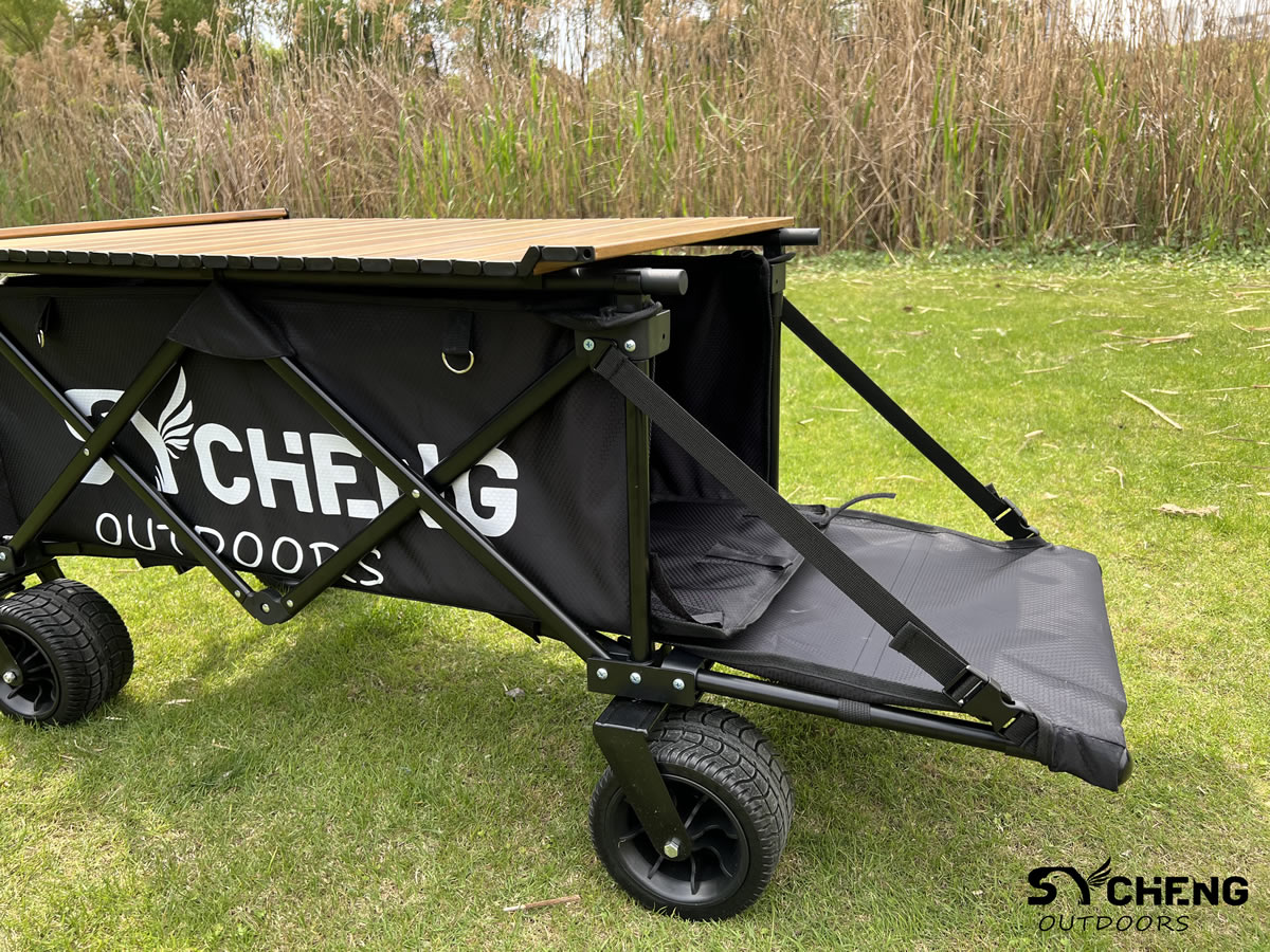 SYCHENG Camping Folding Wagon, Wagon Cart Heavy Duty Foldable, Utility Grocery Wagon for Camping Shopping Sports