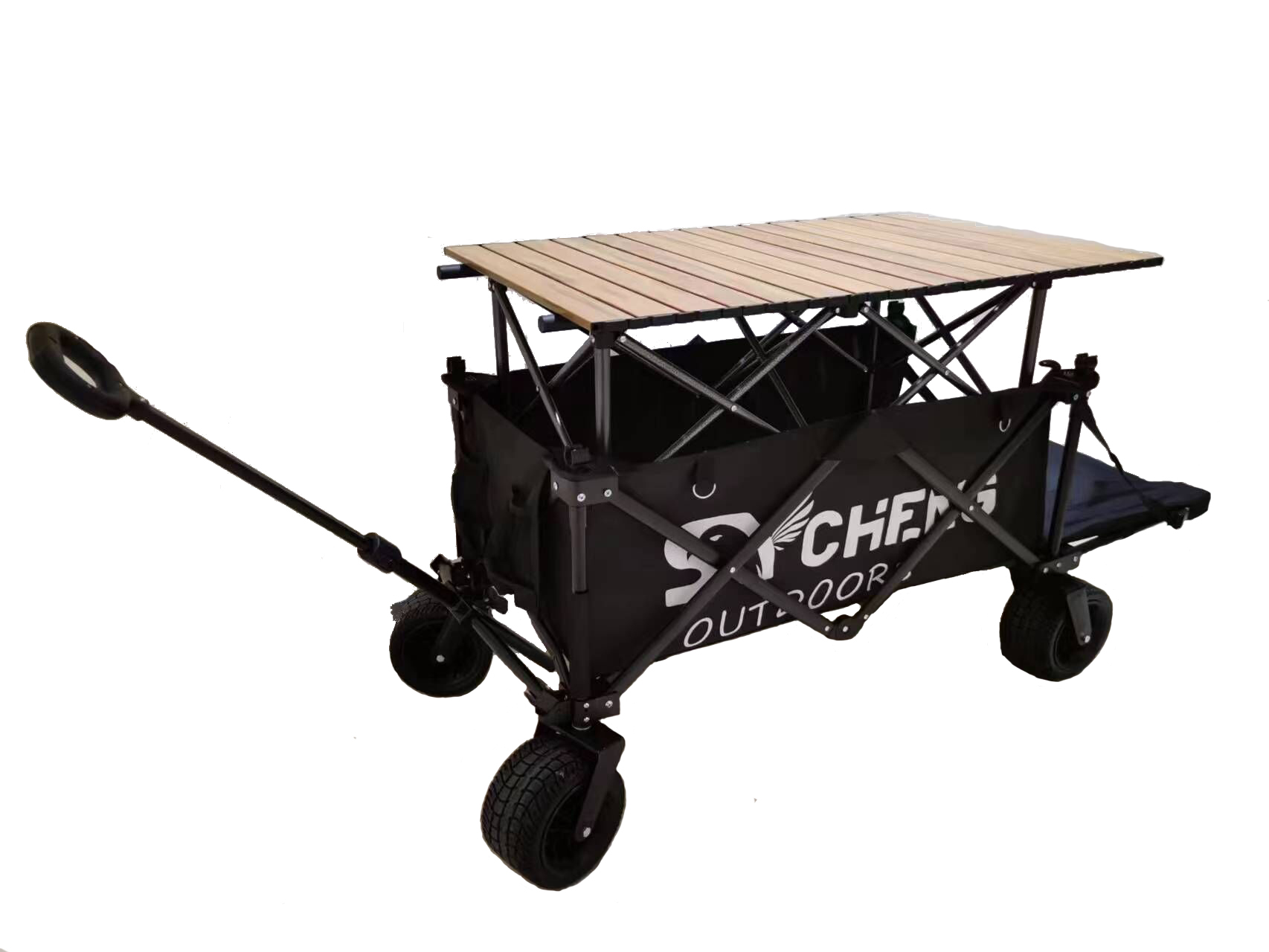 SYCHENG Camping Folding Wagon, Wagon Cart Heavy Duty Foldable, Utility Grocery Wagon for Camping Shopping Sports