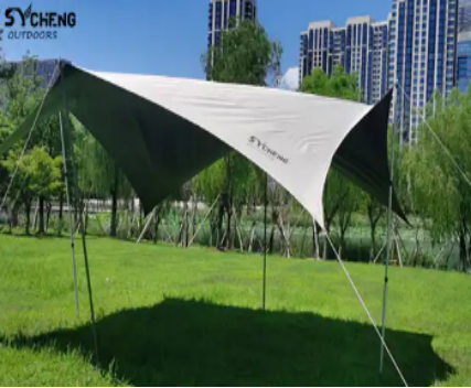 SYCHENG Beach Tent Canopy, Easy Pop Up Anti-Wind Sun Shelter Carry Bag, Ground Pegs, Portable Star Shade for Outdoor Camping